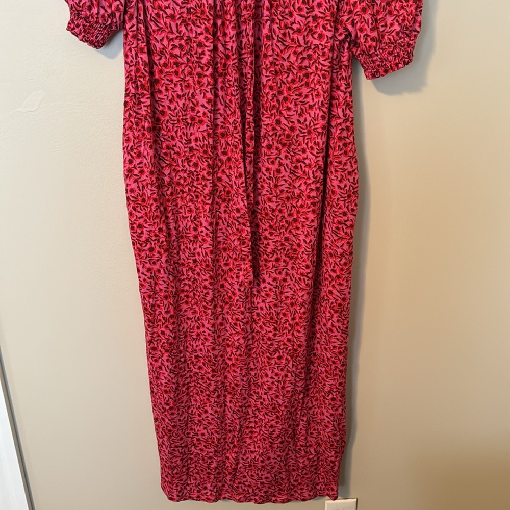 Boden l Elegant Red Floral Dress - Picture 3 of 7